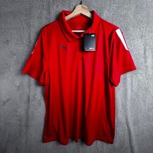 Puma Mens Polo Shirt  XXL DryCell Performance Red White New With Tags